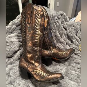 Corral Copper and Turquoise Western Boots